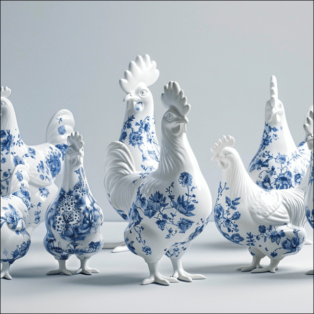 Blueware Chickens